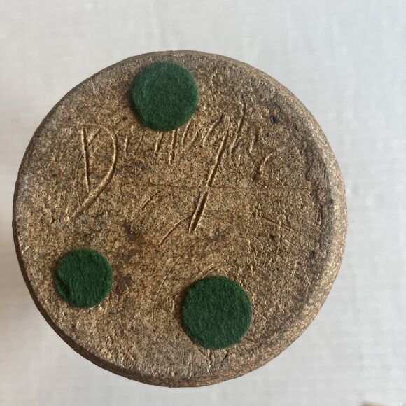 Studio Art Pottery Drip Glaze Sandstone Vase 8.75” Inch" Green Gray Signed - Picture 5 of 12